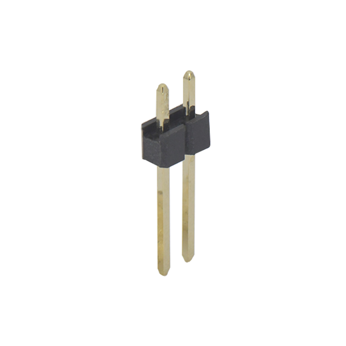 Pitch 2.54mm 180° 单排 DIP 单塑排针 PA:7.5 PC:3.0 L=13.0 02Pin 黑色 PA9T，94V-0 镀全金G/F